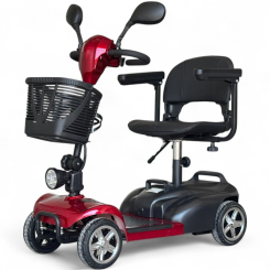 Електрическа четириколка BULLMAX N1, Електрическа спирачка, 350W, Сгъваема, Червена