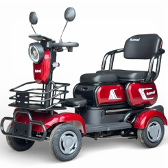 Триместна електрическа четириколка Fullmax C4, 1500W, 48v/20Ah, Магнитна спирачка, Реглаж, Маневрена, компактна, червена